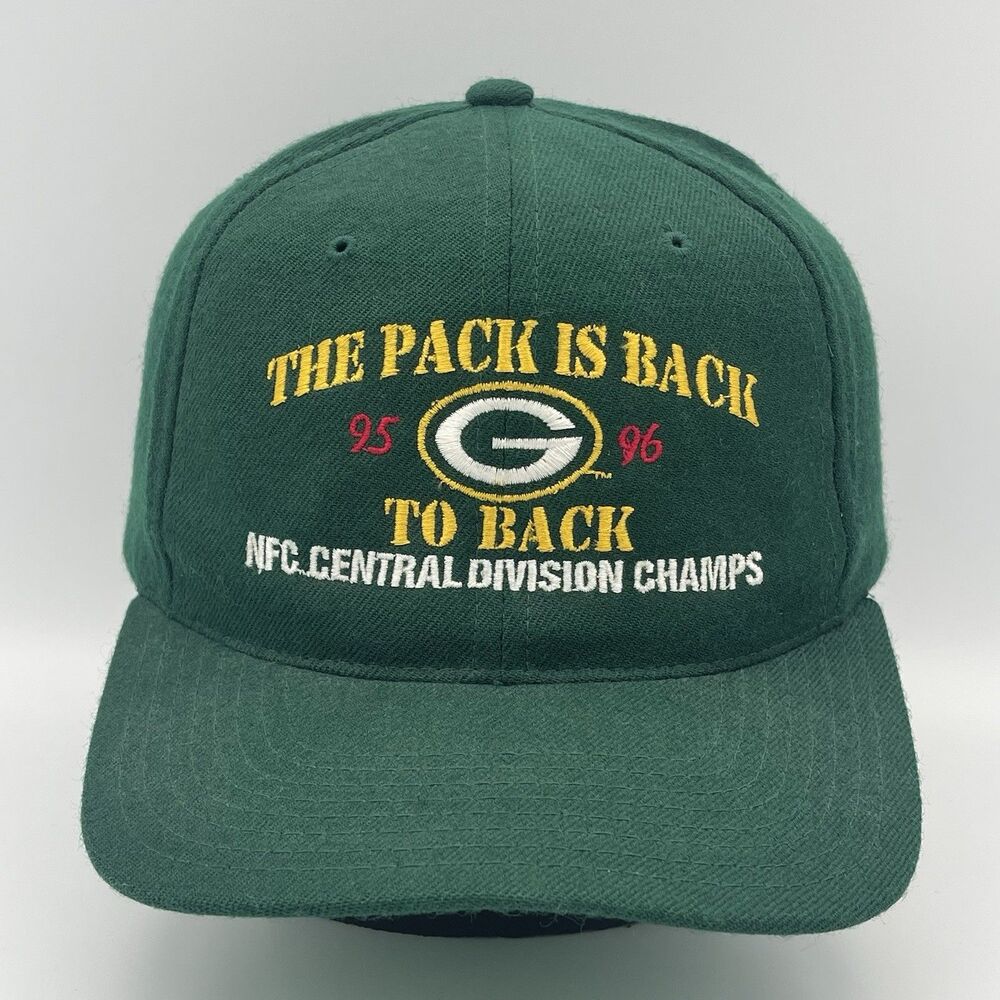 Vintage 1990s Green Bay Packers The Pack Is Back NFC Snapback Hat Wool NFL Cap
